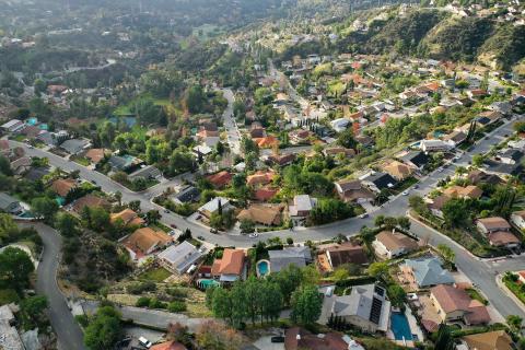Overhead view of a neighborhood